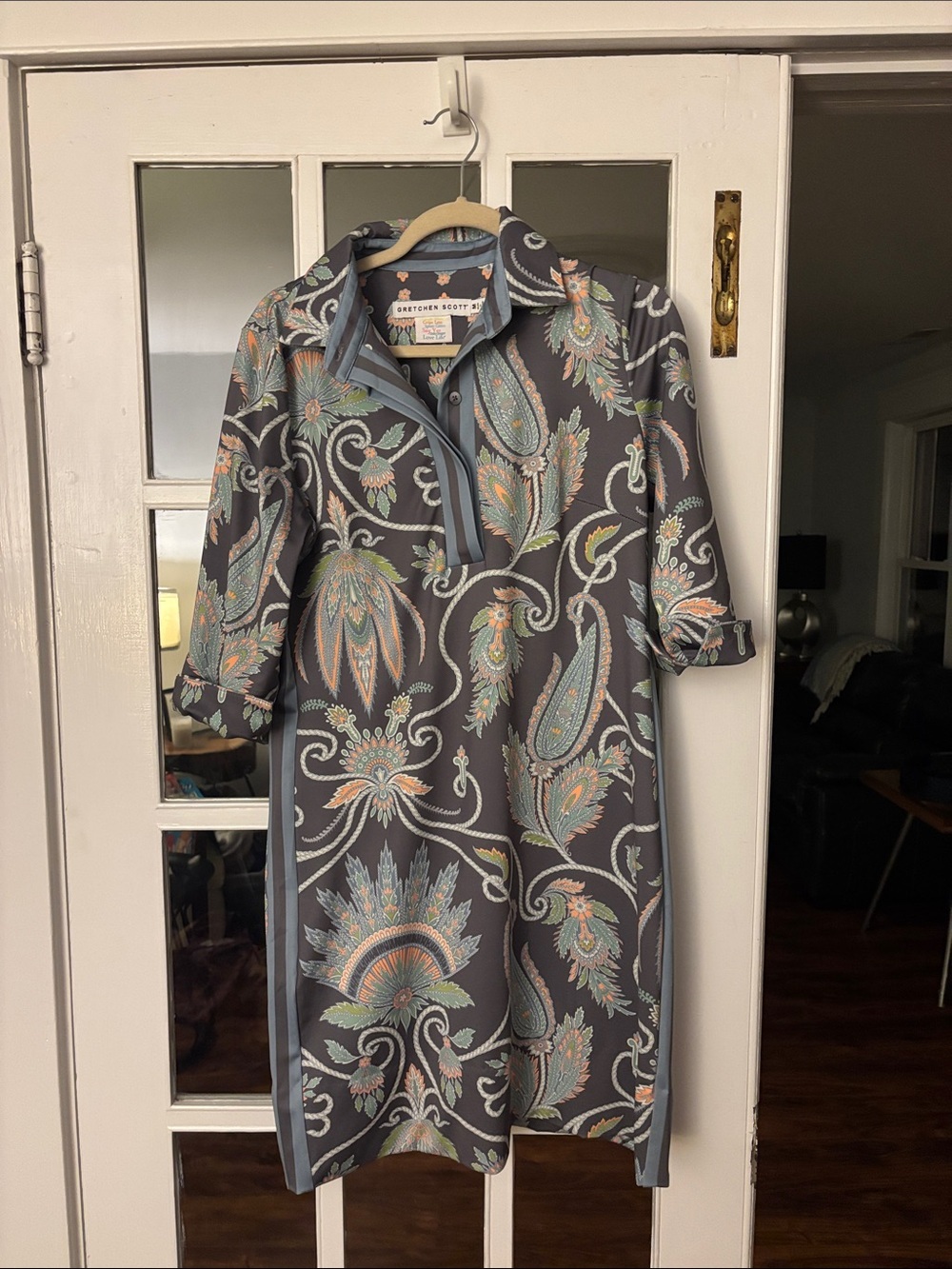 Gretchen Scott Designs Gray Paisley Tunic Dress